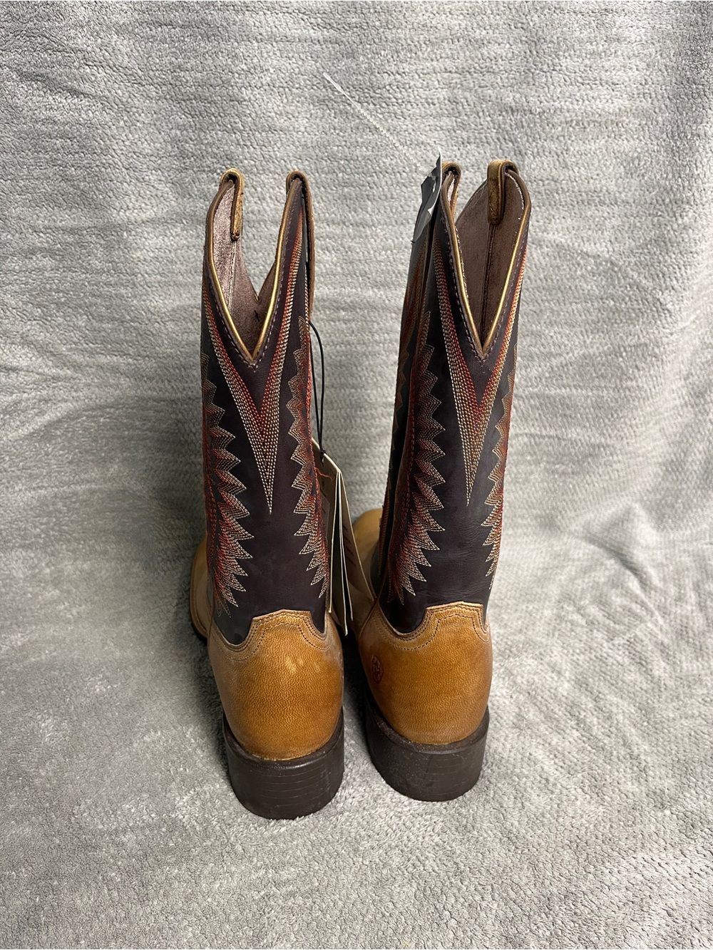 NEW Ariat QuickDraw tan and shadow purple cowboy boots women’s 9 - Picture 2 of 8
